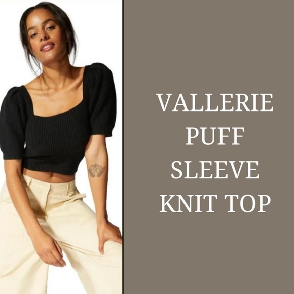 Mink Pink: VALLERIE PUFF SLEEVE KNIT TOP - Picture 1 of 8